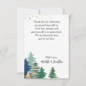 グリーン ラベンダー ゴールド 松の木 インスピレーション サンキューカード (裏面)