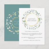 グリーン リーフ ローレル ガーランド ゲスト 情報 詳細 エンクロージャーカード (正面/裏面)