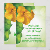 グリーン ルアウ ハイビスカス ハワイ ご招待状 招待状 (正面/裏面)