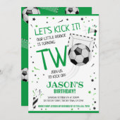 グリーン・ルーキーサッカー2回目の誕生日を蹴ろう 招待状 (正面/裏面)