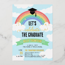グリーン・レインボー・クラウズ　卒業生を祝おう 箔招待状