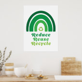 グリーン レインボー 環境 削減 再利用 リサイクル ポスター (キッチン)
