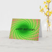 グリーン・レイ、抽象的な誕生日デジタルアート カード (黄色い花)