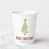 グリーン&レッドクリスマスツリーファミリーホリデーパーティー 紙コップ (裏面)