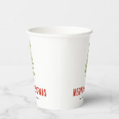 グリーン&レッドクリスマスツリーファミリーホリデーパーティー 紙コップ (右)