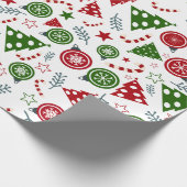グリーン&レッドフェスティバルクリスマス ラッピングペーパー (角)
