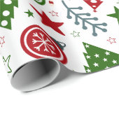 グリーン&レッドフェスティバルクリスマス ラッピングペーパー (ロールコーナー)