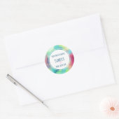 グリーン&レッドモダン宇宙ネブラウォーターカラーキッチン ラウンドシール (封筒)