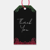 グリーン&レッドレースフィエレガントエスタ結婚ズ ギフトタグ (裏面)