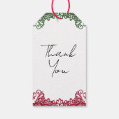 グリーン&レッドレースフィエレガントエスタ結婚ズ ギフトタグ (裏面)