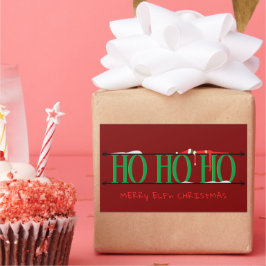 グリーン&レッド小妖精や小人シェナニガン 長方形シール