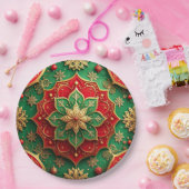 グリーン レッド クリスマス 飾り お祝い パーティー使い捨て食器 ペーパープレート (パーティー)