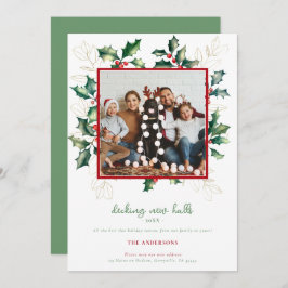 グリーン レッド ゴールド クリスマス ホーリー 新しい住所 写真