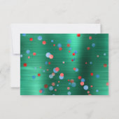 グリーン レッド スポット バルーン レッド セーブ ザ デート RSVP カード (裏面)