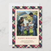 グリーン レッド タルタン プライド カスタム ファミリー フォト ホリデー シーズンカード (正面)