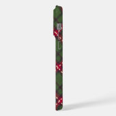 グリーン＆レッド・タータン柄のあったかクリスマスデザイン iPhoneケース (左側面)