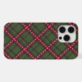 グリーン＆レッド・タータン柄のあったかクリスマスデザイン iPhoneケース (裏面横)