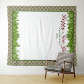 グリーン レッド プライド & ピン ニューイヤー フォト 背景 タペストリー (インサイチュ(横))