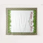 グリーン レッド プライド & ピン ニューイヤー フォト 背景 タペストリー (正面(横))