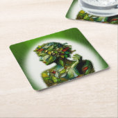 グリーン・レディ スクエアペーパーコースター (アングル)