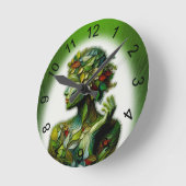 グリーン・レディ ラウンド壁時計 (傾斜)