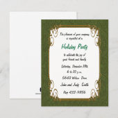 グリーン レトロ ホリデー ご招待 招待状 (正面/裏面)