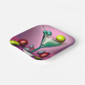 グリーン レトロ マティーニ ペーパープレート (傾斜あり)