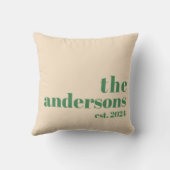 グリーン レトロ モダン ミニマリスト クッション (裏面)