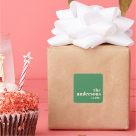 グリーン レトロ モダン ミニマリスト スクエアシール