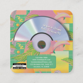 グリーン レトロ ヴェイパーウェーブ ミュージック プロデューサー CD DJ スクエア名刺