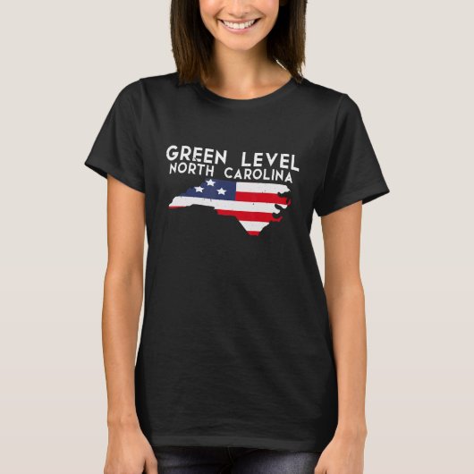 グリーン・レベル ノースカロライナ アメリカ合衆国 州 アメリカ 旅行 Tシャツ (正面)