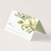 グリーン |レモン葉ズエレガントな結婚式 名刺 (正面)