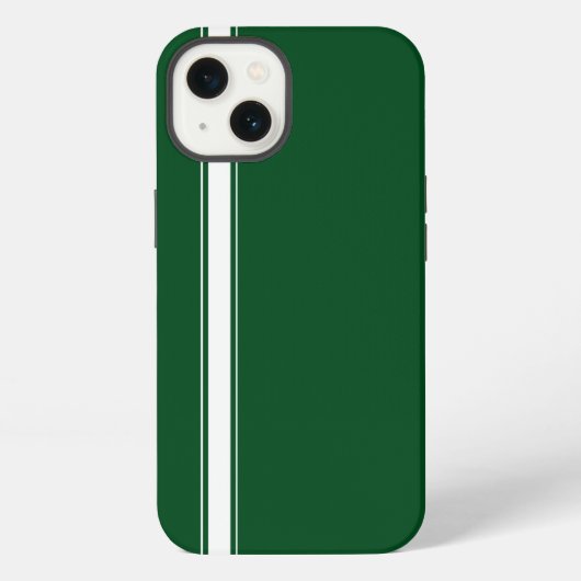 グリーン・レーシングストライプ iPhoneケース (裏面)