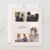 グリーン・ローズゴールドのチークを使った写真付き結婚式招待状 (裏面)