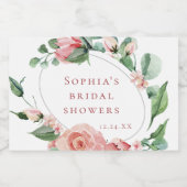 グリーン×ローズ ミニスパークリングワインボトルラベル スパークリングワインラベル (シングルラベル)