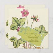 グリーン ワイルド フラワー  ディナー 招待状 (正面/裏面)