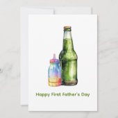 グリーン ワイン ベイビー ボトル ハッピー ファースト ファザーズ デイ シーズンカード (正面)