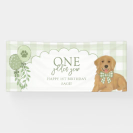 グリーン ワン ゴールデンイヤー レトリバー 子犬 1歳の誕生日 横断幕