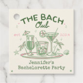 グリーン ワ whimsical ビーチ カクテル ブライズメイド パーティー フェイバータグ (正面)