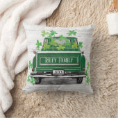 グリーン·ヴィンテージ·トラック·シャムロック名 クッション (ブランケット)