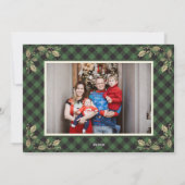 グリーン ヴィンテージ バッファロー プライド フォト クリスマス カード (裏面)