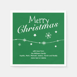 グリーン – 伝統的クリスマスナプキンス スタンダードカクテルナプキン