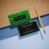 グリーン《写真》ぼけ味グリッター&スパークルスブラックアクセント 名刺