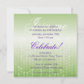 グリーン《写真》ぼけ味パーティーライト誕生日招待状 招待状 (裏面)