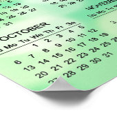 グリーン《写真》ぼけ味抽象デザイン2024年カレンダポスター ポスター (角)