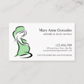 グリーン |助産師Doula妊婦の腹 名刺 (正面)