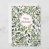 グリーン 季節の枝と実の水彩画 シーズンカード (正面)