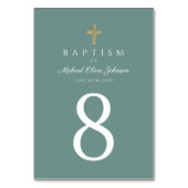 グリーン・宗教的クロスボーイ・バプテスマ テーブルナンバー (裏面)