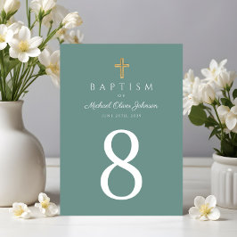 グリーン・宗教的クロスボーイ・バプテスマ テーブルナンバー