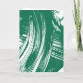 グリーン |抽象芸術ブラシストローク写真の卒業 サンキューカード (裏面)